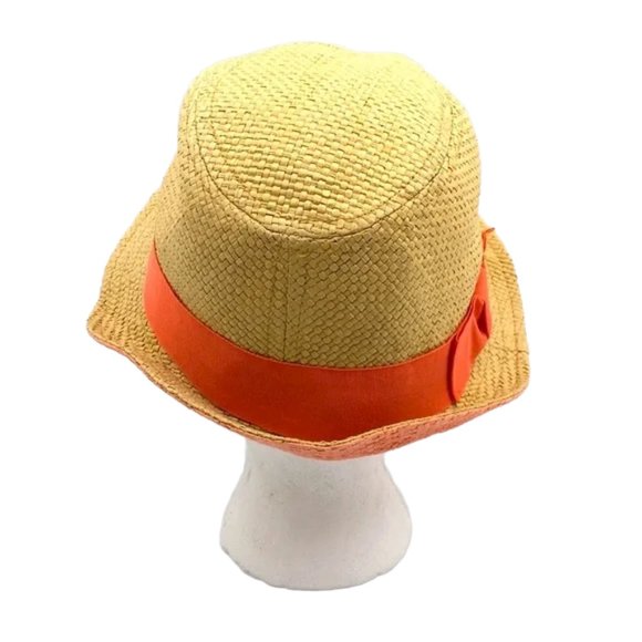 Straw👒Fedora Hat with Pink Bow - Picture 3 of 7